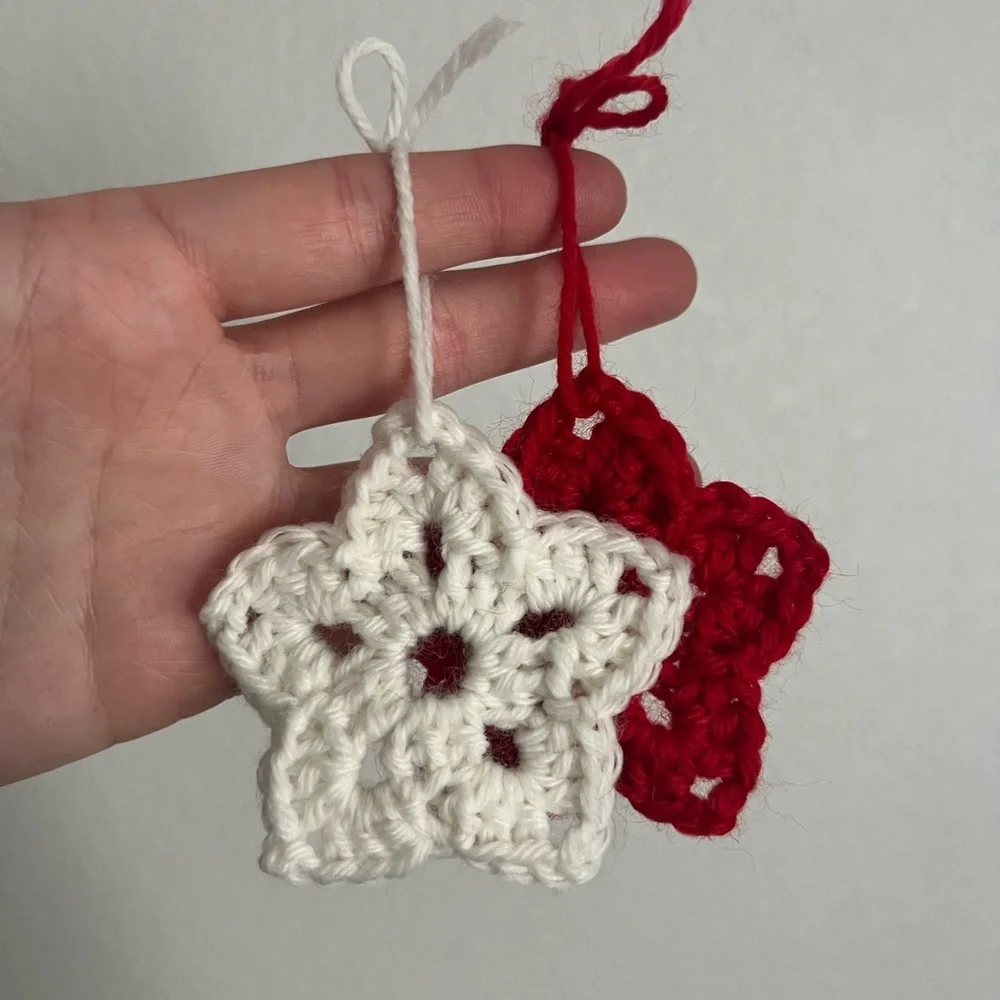Set of 4 Crochet Star Ornaments